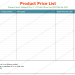 Product Price List Template (Standard Format)