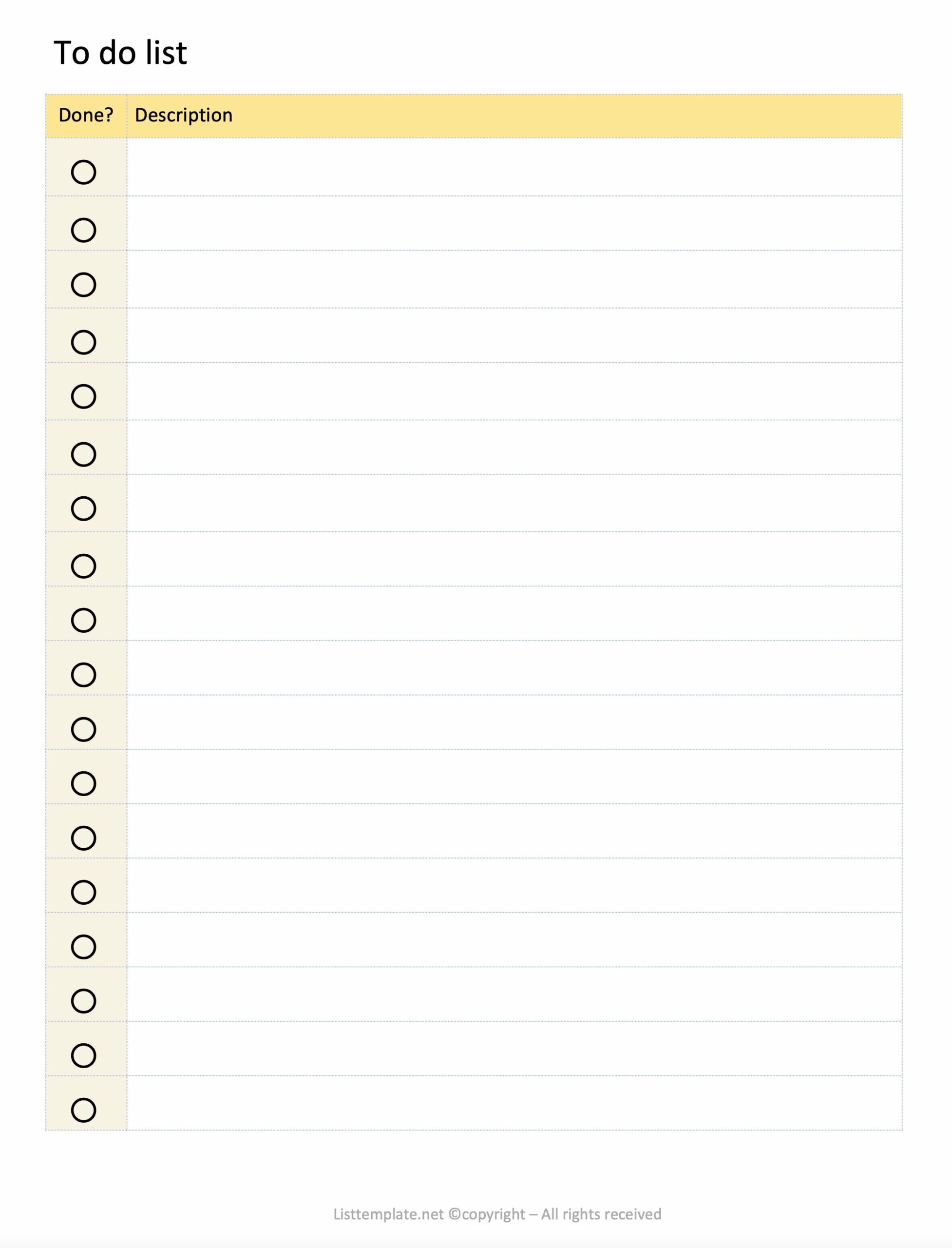 Minimal and Basic To Do List Template