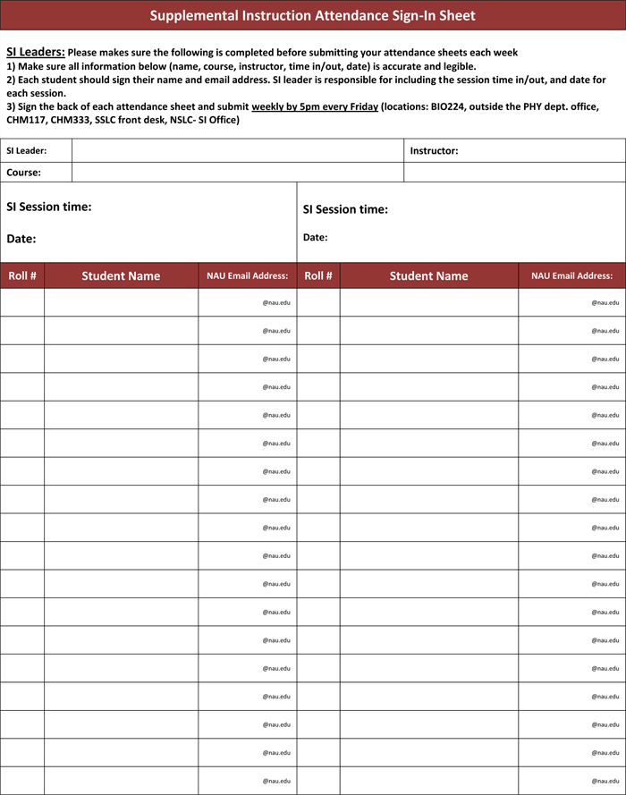 Attendance List Template for Word