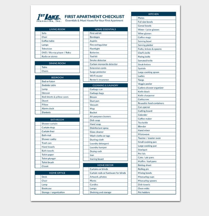 kitchen essentials checklist  New home essentials, New home checklist,  Apartment checklist