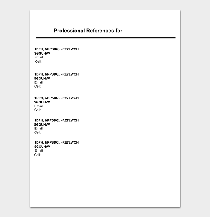 reference list template for research paper