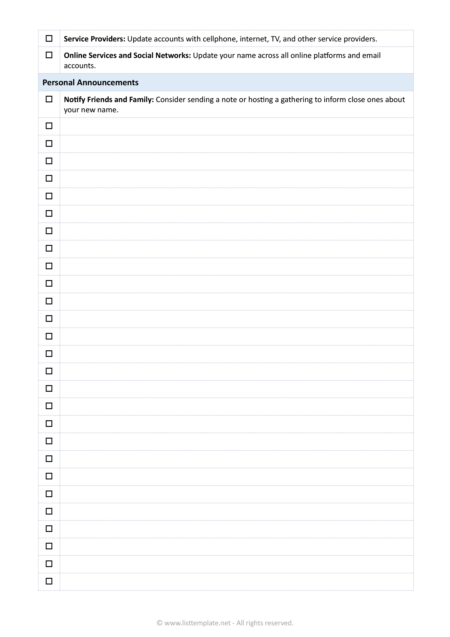 Name Change Checklist - Page 02