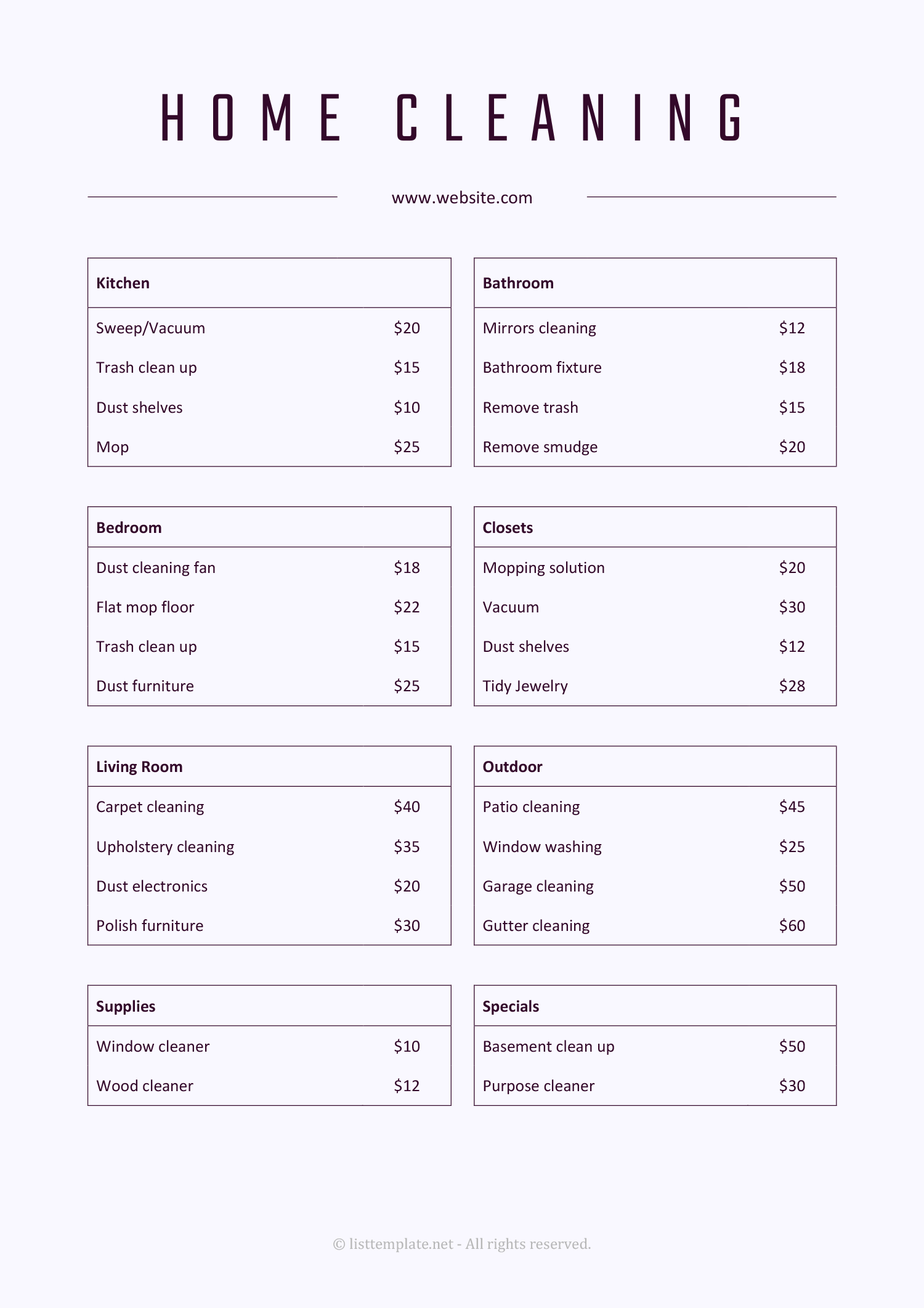 FREE Price List Templates Google Docs Sheets Word Excel