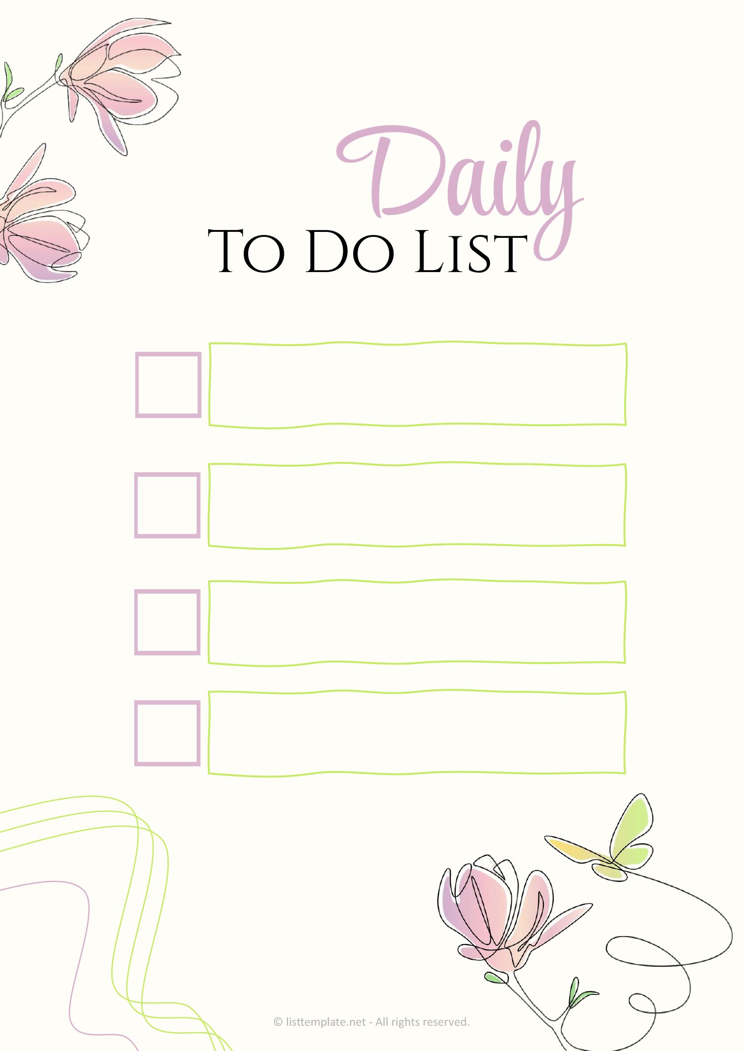 Beige Daily To Do List Template - Word