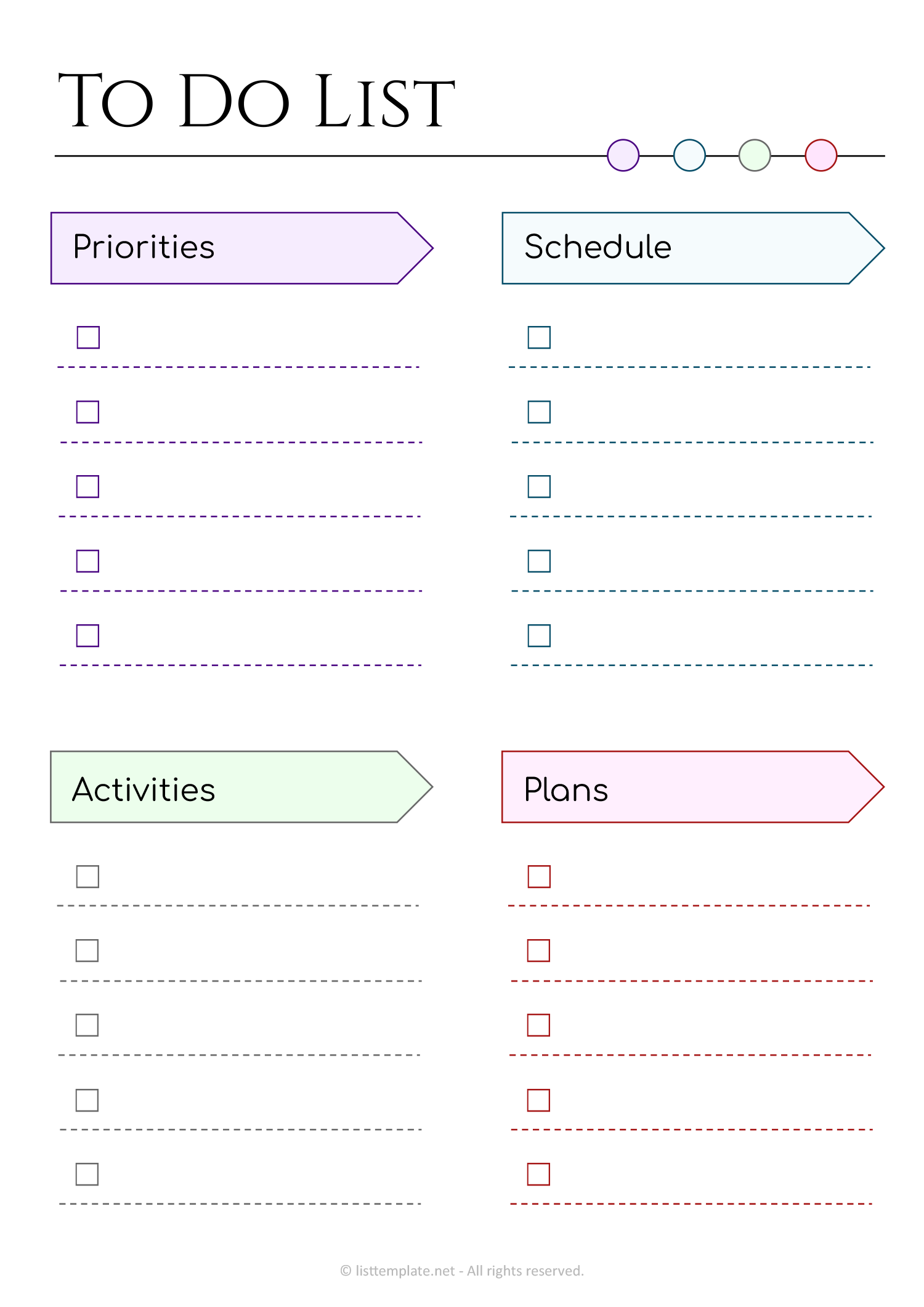 Minimalist Daily To Do List Planner Template - Word