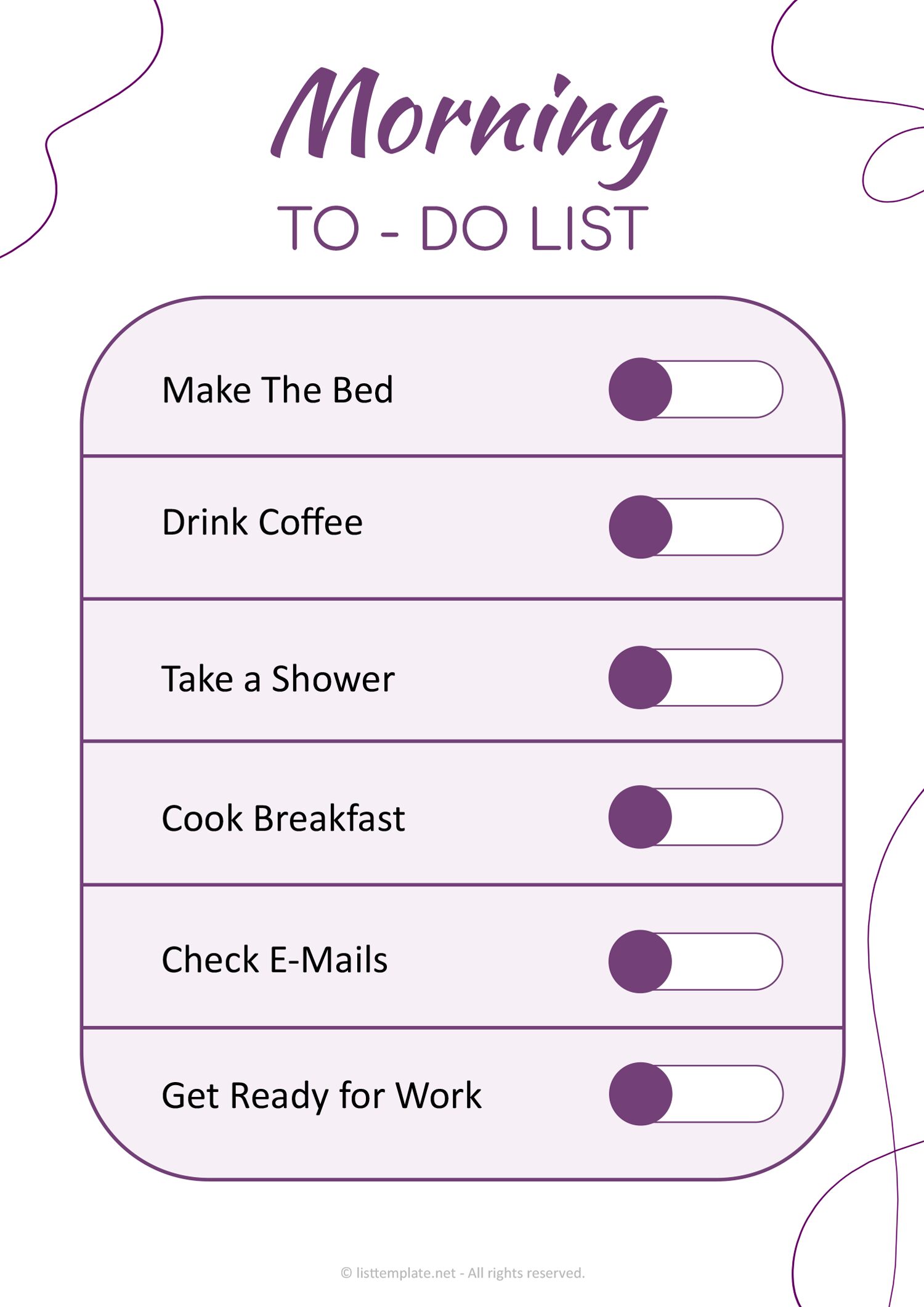 Modern Purple To Do List Template - Word, Google Docs