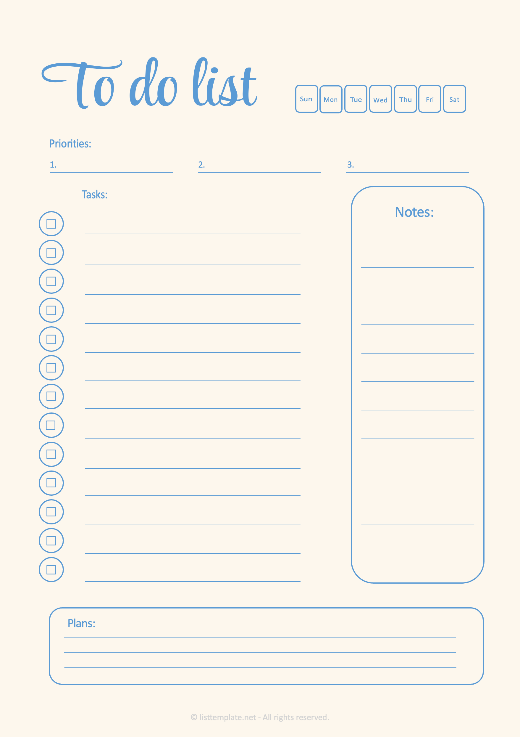 Elegant Daily To Do List Template - Word