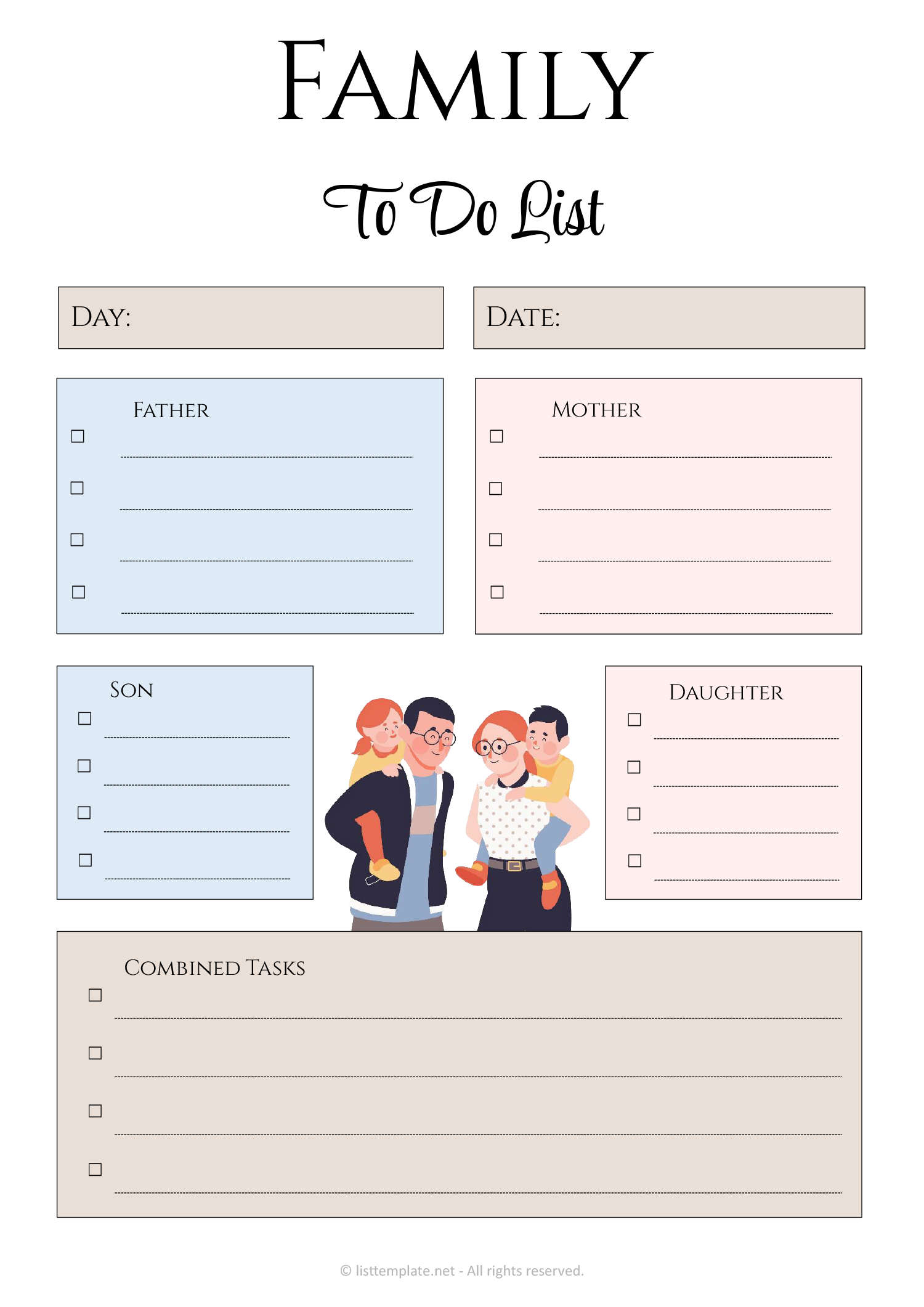 Family To Do List - Word