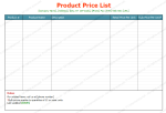 Product Price List Template (Standard Format)