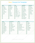 Basic Grocery List Template (Word)