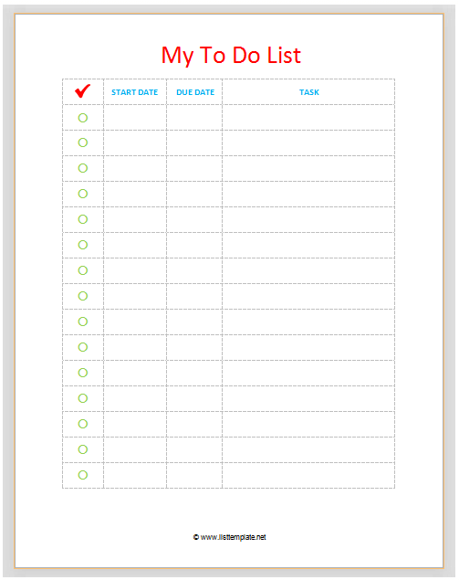 My To Do List Template